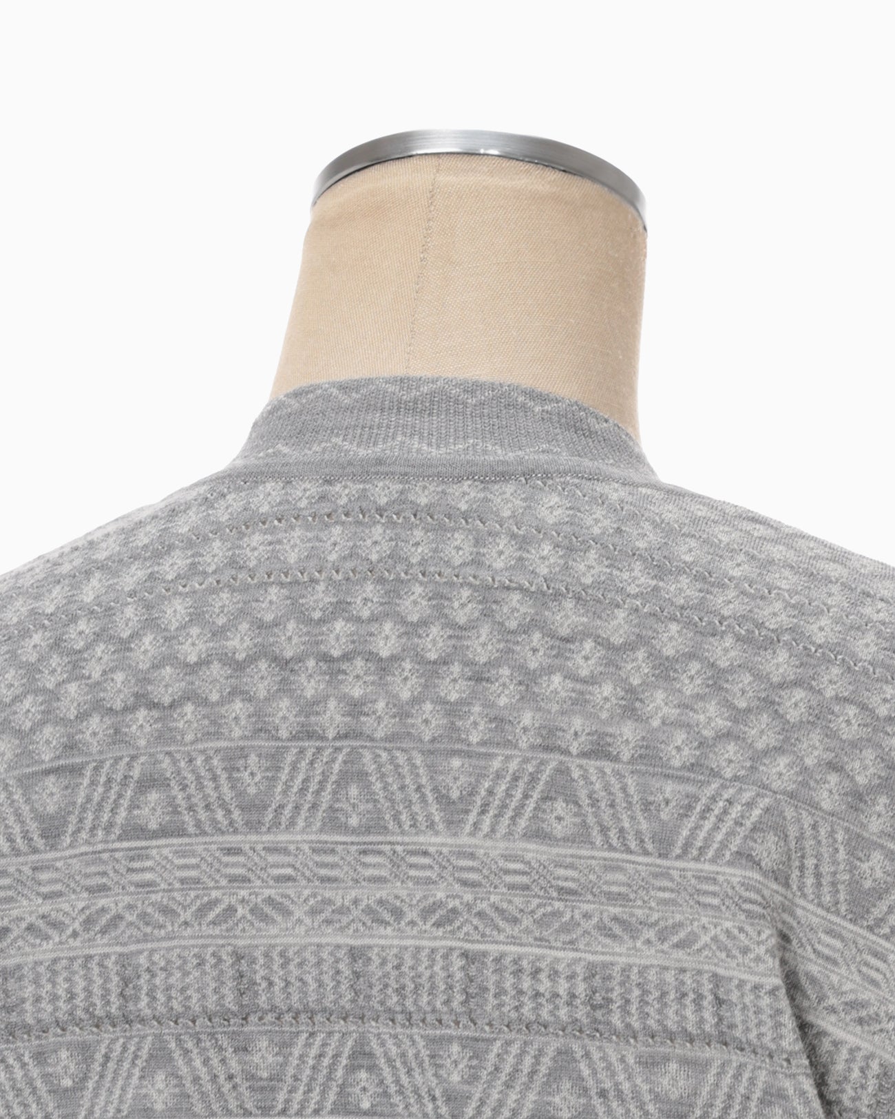 "Mishima Karatsu" Floral Pattern Knitted Cardigan - grey