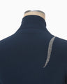 "Kintsugi" High Neck Knitted Top - navy