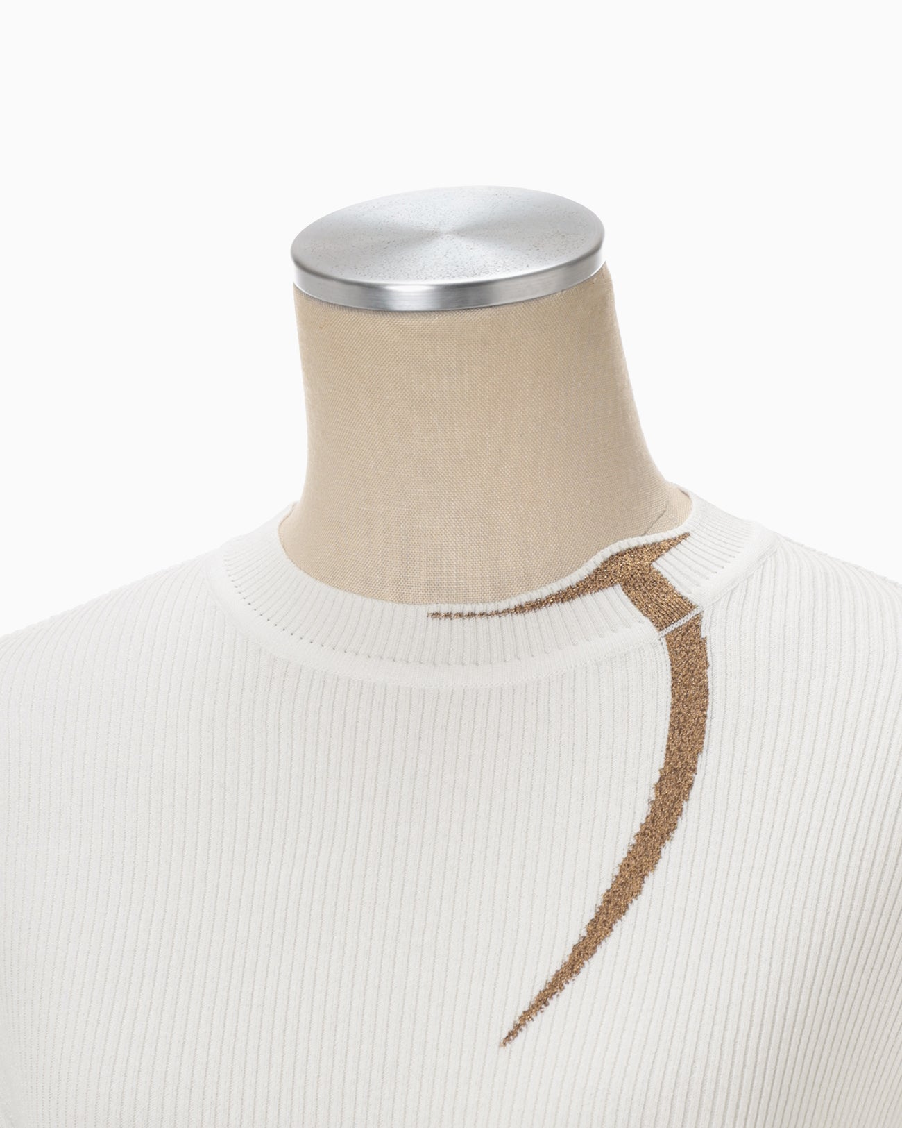 "Kintsugi" Crew Neck Knitted Top - white