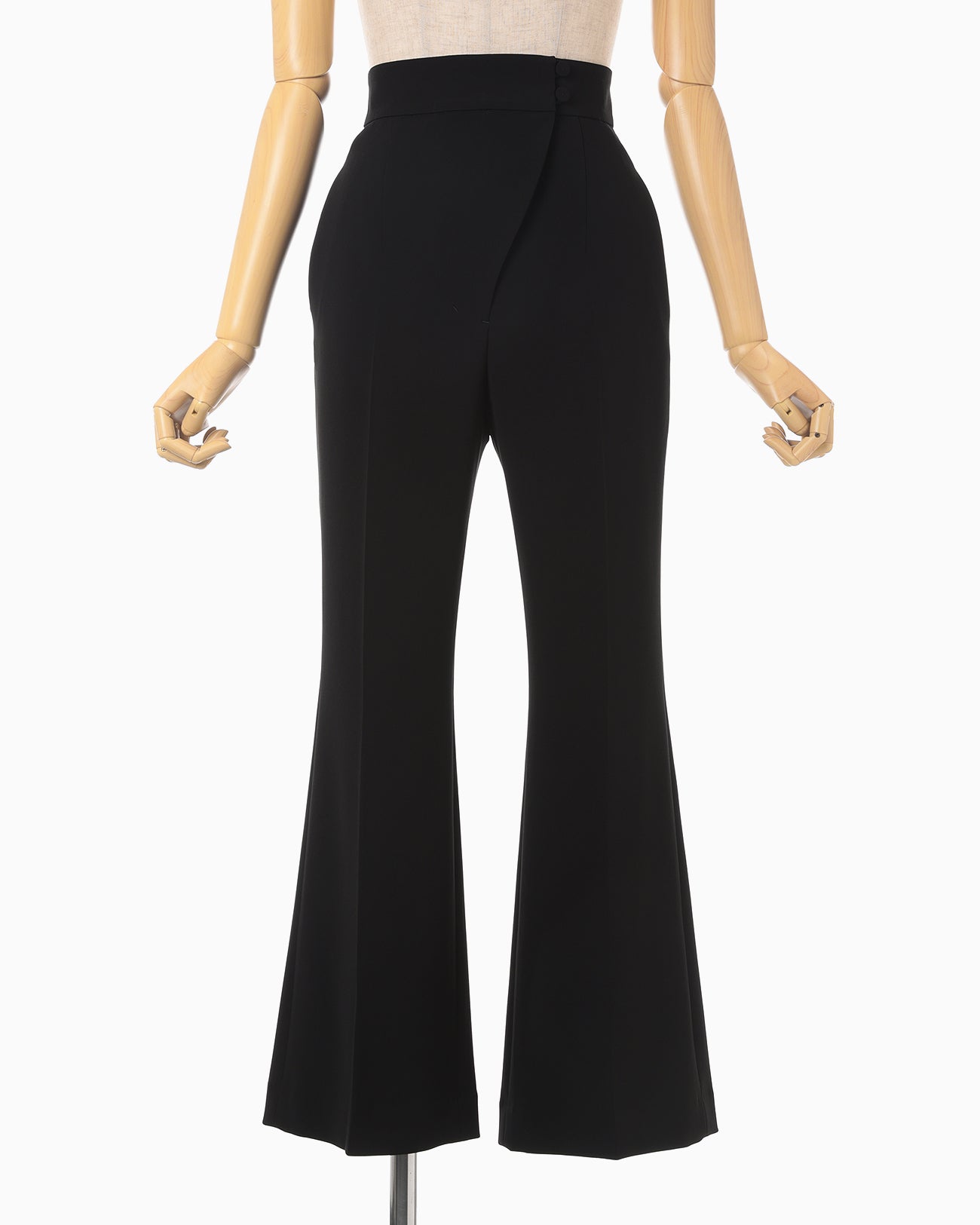 Acetate Polyester Cropped Suit Trousers - black