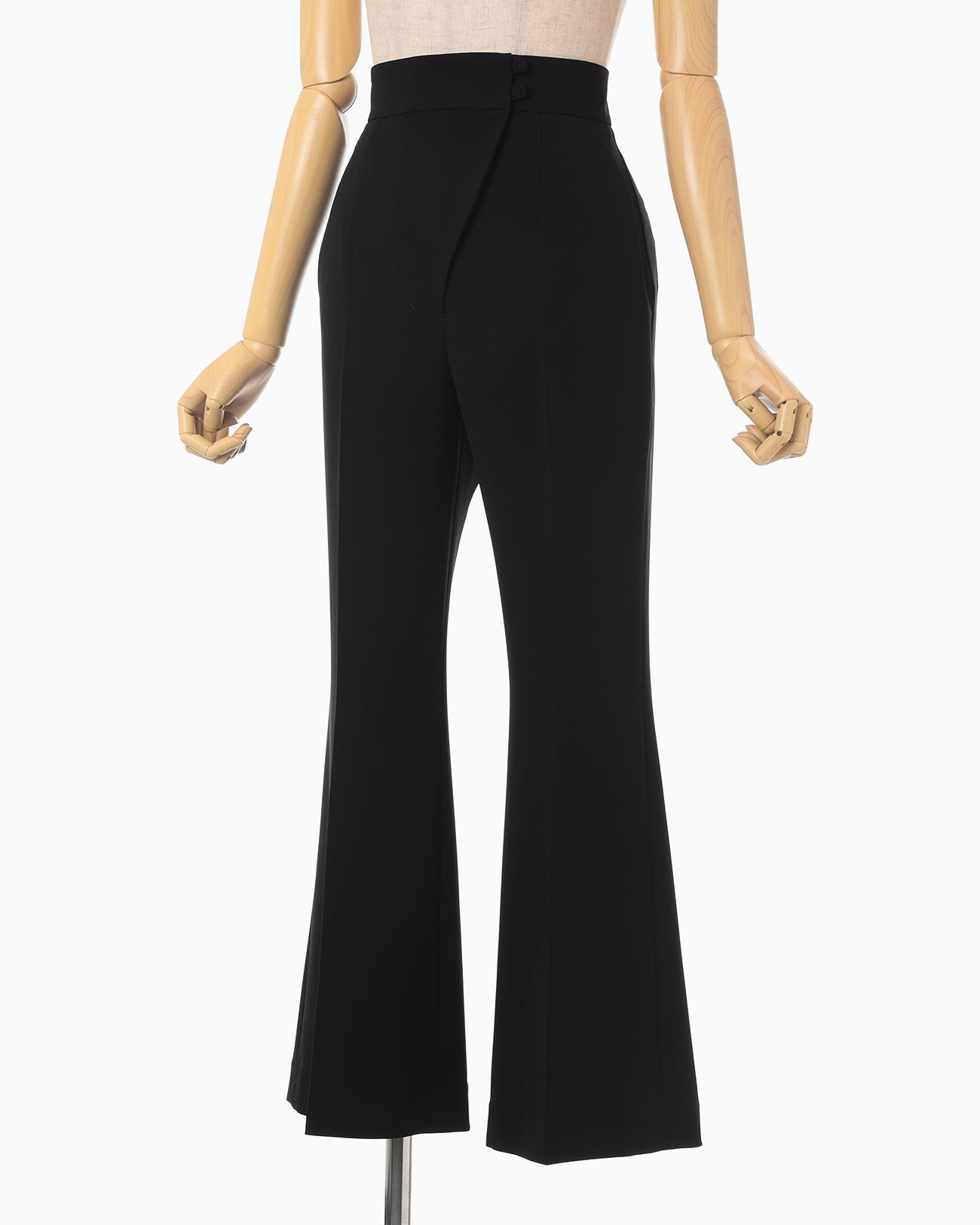 Acetate Polyester Cropped Suit Trousers - black