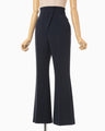 Acetate Polyester Cropped Suit Trousers - navy