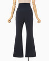 Acetate Polyester Cropped Suit Trousers - navy