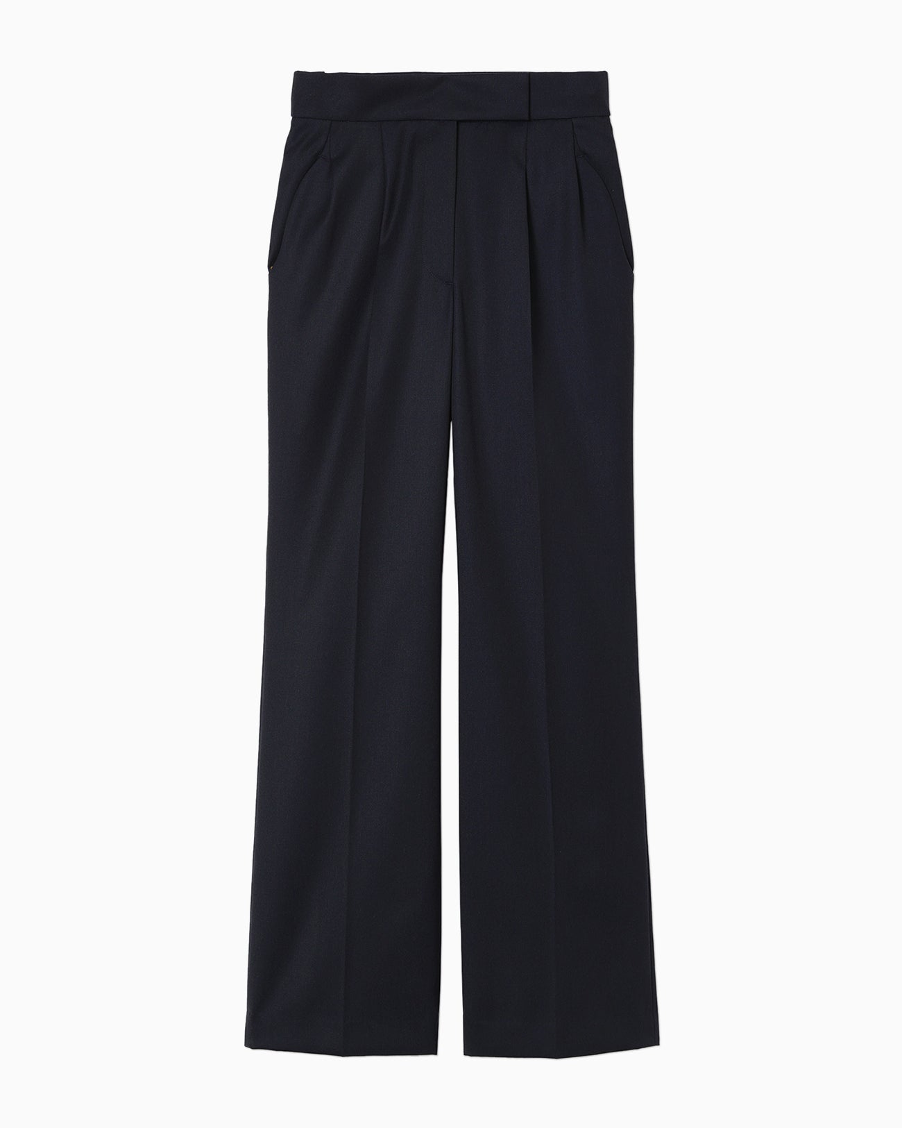 Light Wool Max Gabadine Flared Suit Trousers - navy