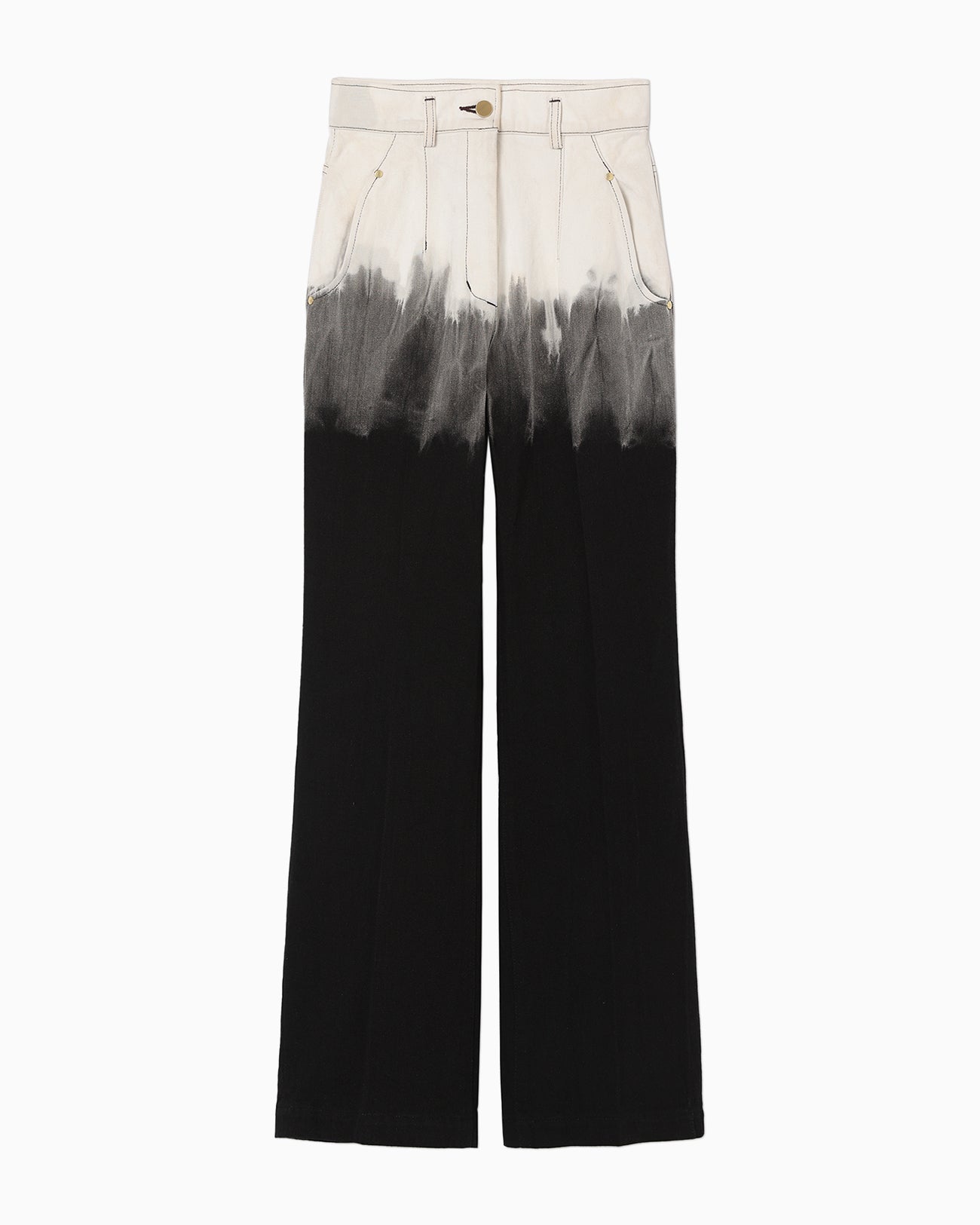 Gradient Dye Flare Jeans - black