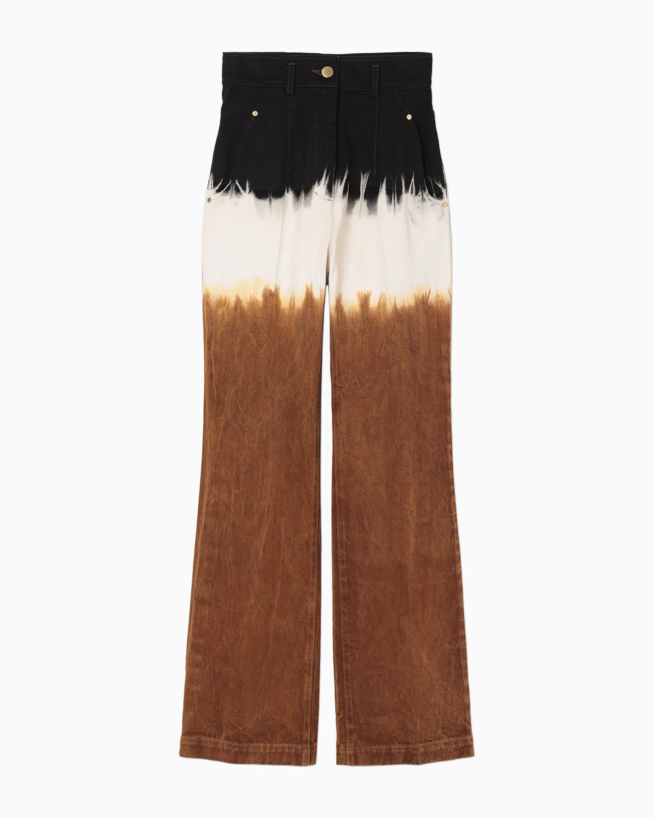 Gradient Dye Flare Jeans - brown