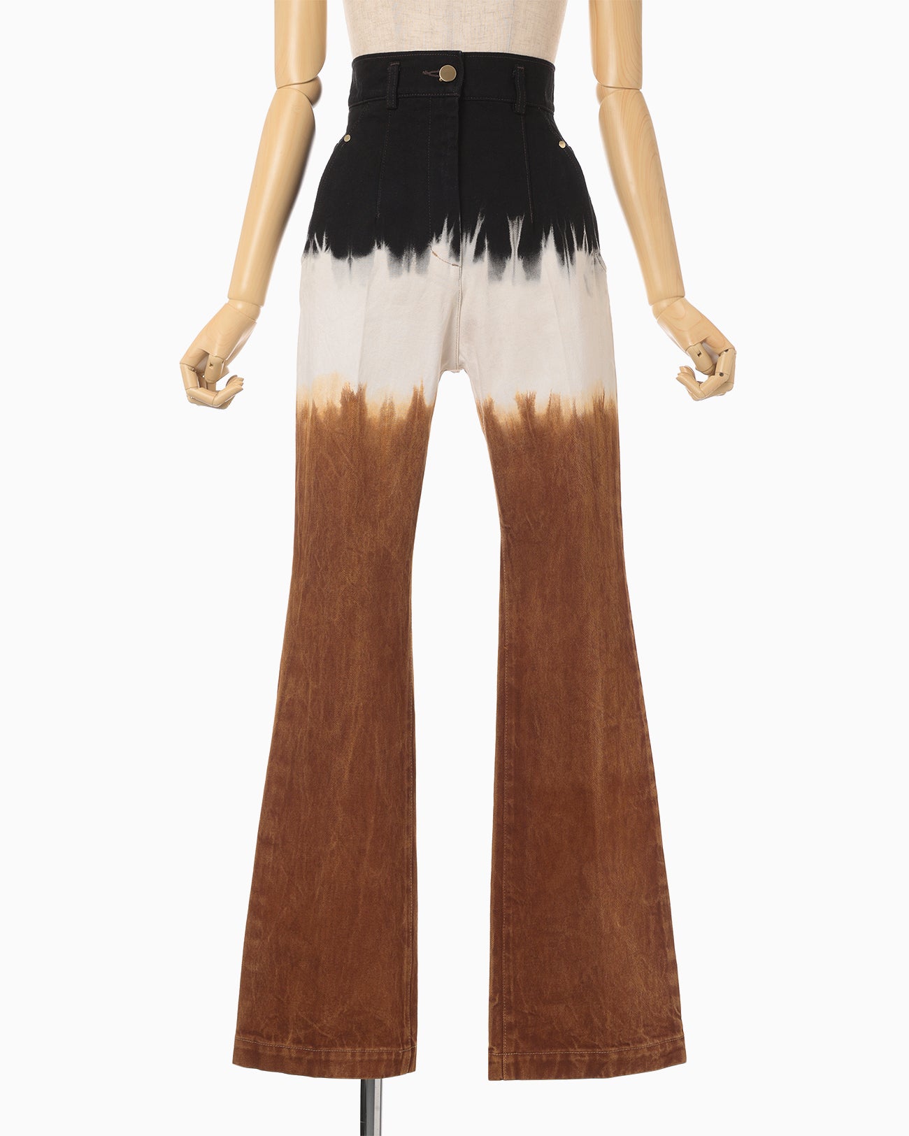 Gradient Dye Flare Jeans - brown