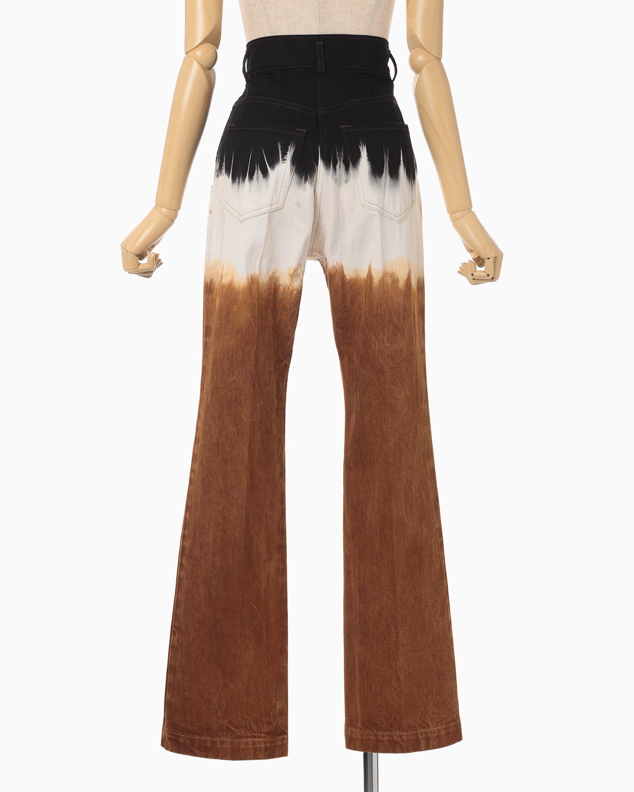 Gradient Dye Flare Jeans - brown