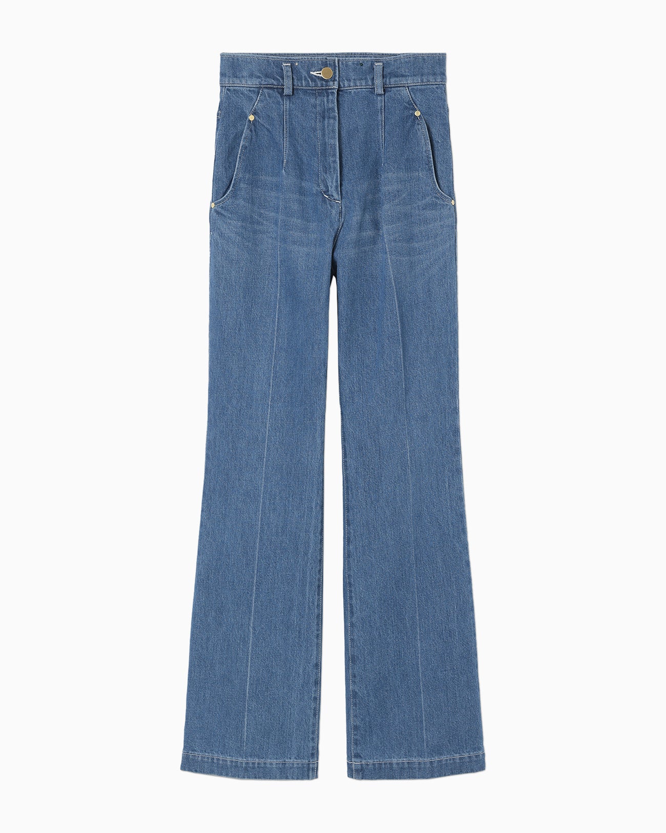 High Waisted Flare Jeans - blue