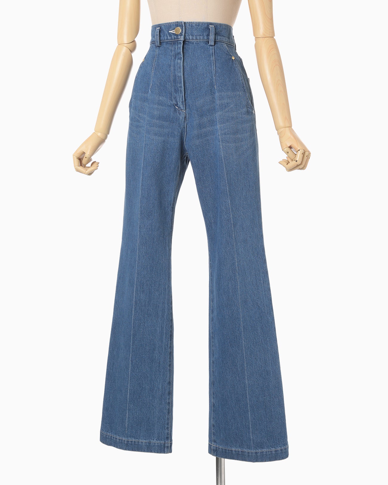 High Waisted Flare Jeans - blue