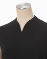 Acetate Polyester Floral Lace-Sleeve Shirt - black