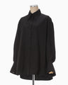 Floral Jacquard Cotton Oversized Shirt - black