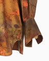 Silk Wool Satin Hand Painted Oversized Shirt - brown