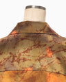 Silk Wool Satin Hand Painted Oversized Shirt - brown