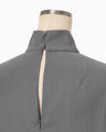 Light Wool Max Gabadine High Neck Blouse - grey