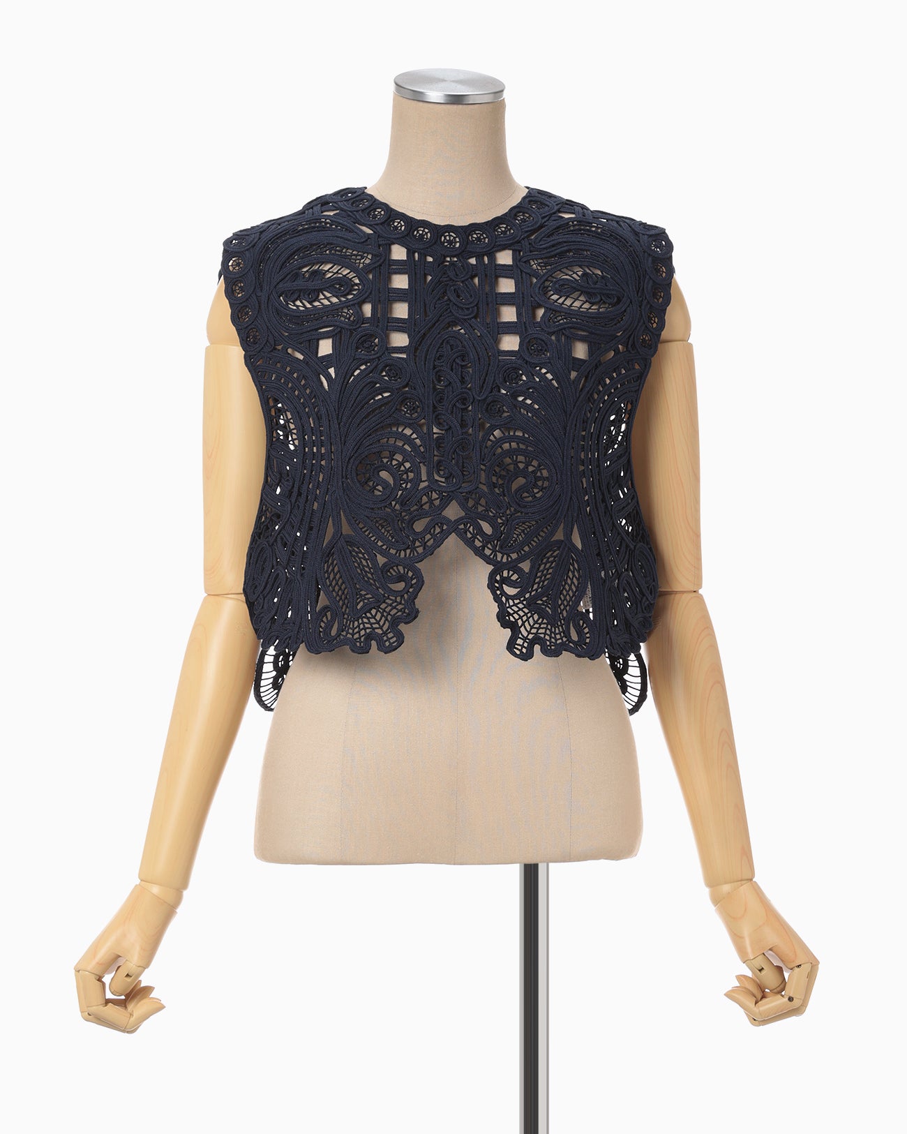 Cord Embroidery Vest - navy