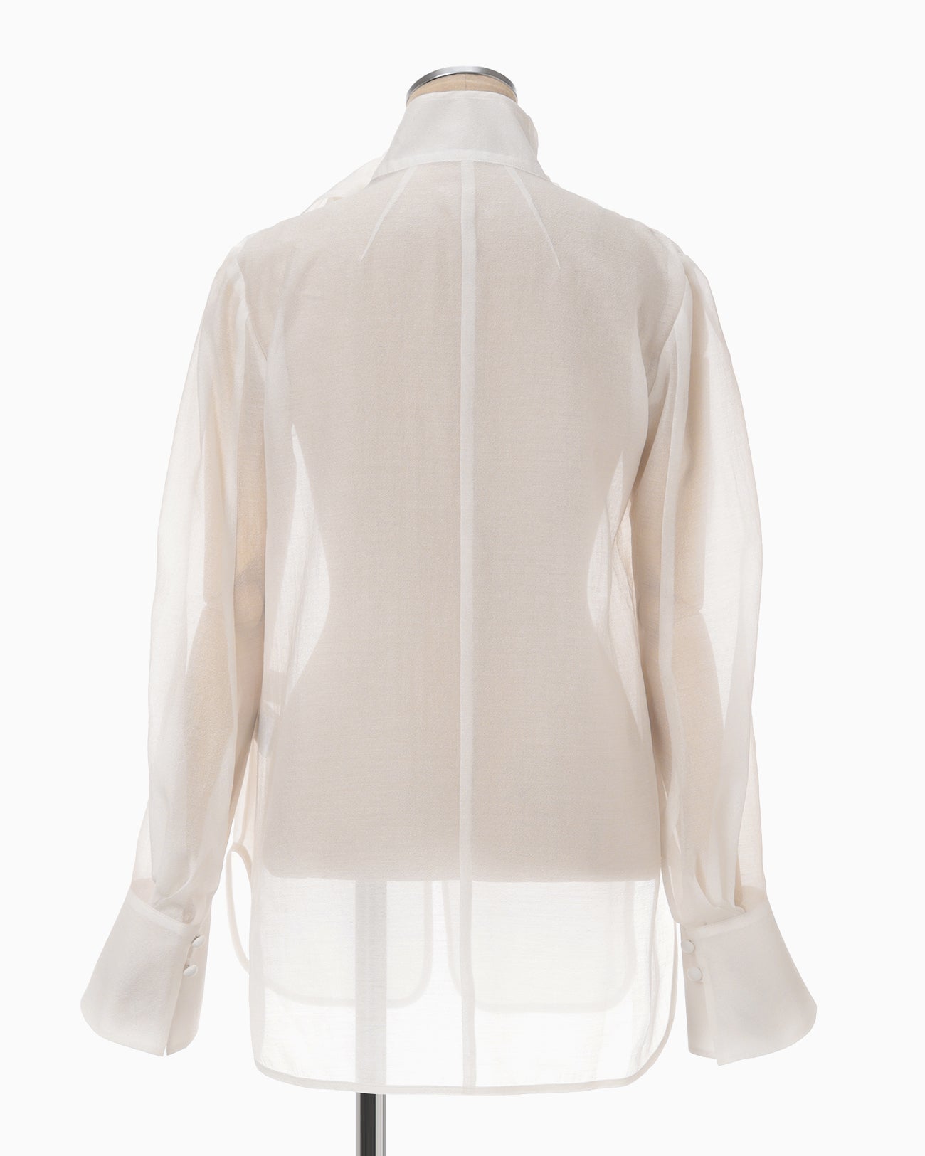 Sheer Draped Blouse - white