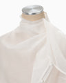 Sheer Draped Blouse - white