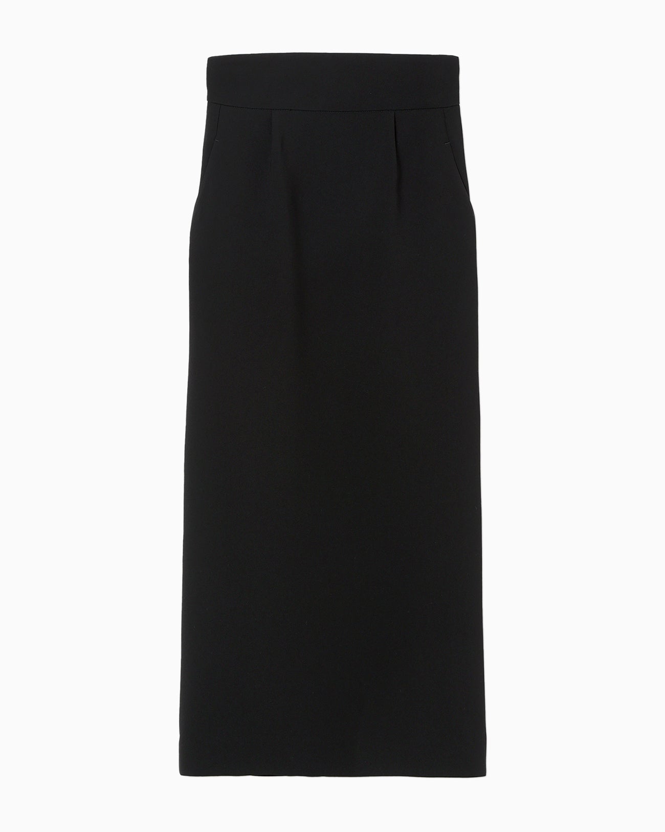 Acetate Polyester I-Line Skirt - black