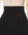 Acetate Polyester I-Line Skirt - black