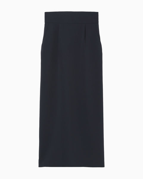 Acetate Polyester I-Line Skirt - navy