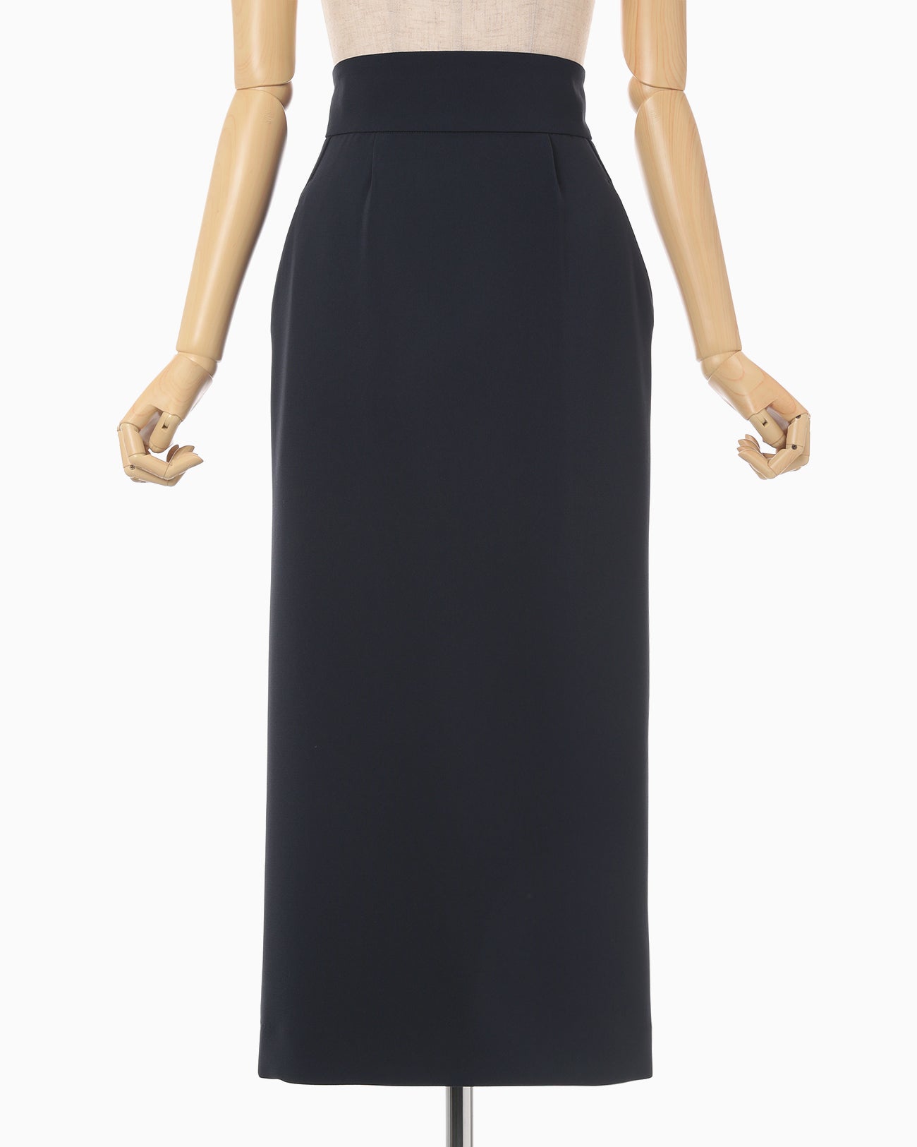 Acetate Polyester I-Line Skirt - navy