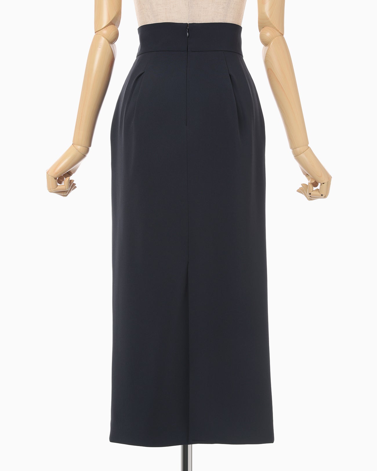 Acetate Polyester I-Line Skirt - navy