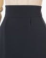 Acetate Polyester I-Line Skirt - navy