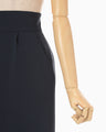 Acetate Polyester I-Line Skirt - navy