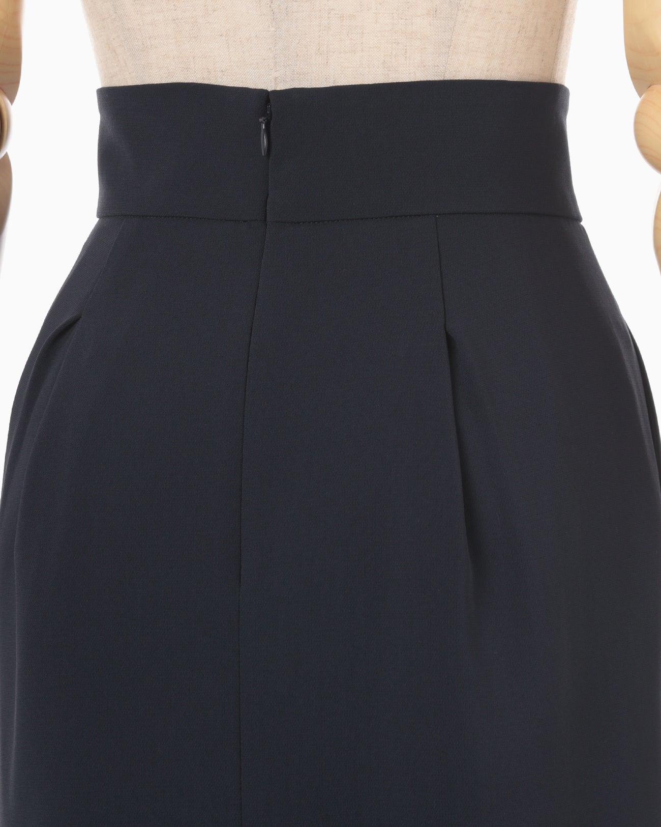 Acetate Polyester I-Line Skirt - navy