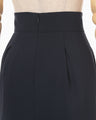 Acetate Polyester I-Line Skirt - navy