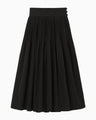 Floral Jacquard Cotton Pleated Skirt - black