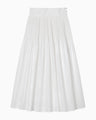 Floral Jacquard Cotton Pleated Skirt - white