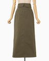 Organic Cotton Twill Fold-Over Waisted Skirt - khaki