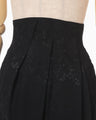 Floral Jacquard Tucked Waist Skirt - black