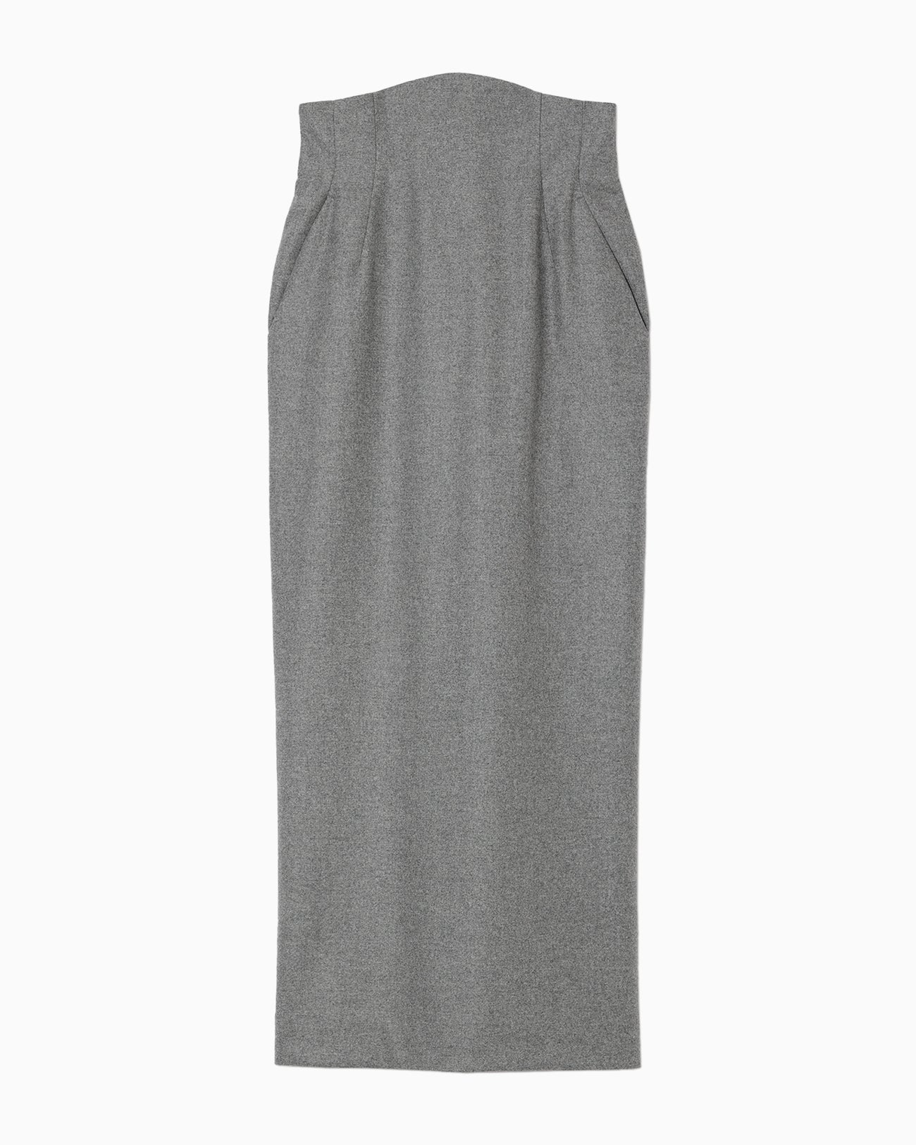 Wool Flannel I-Line Skirt - grey