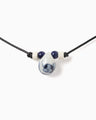 Handcrafted Pottery Drop Necklace - blue