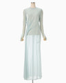 Lamé Jersey Classic Sheer Dress - mint green