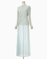 Lamé Jersey Classic Sheer Dress - mint green