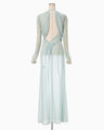 Lamé Jersey Classic Sheer Dress - mint green