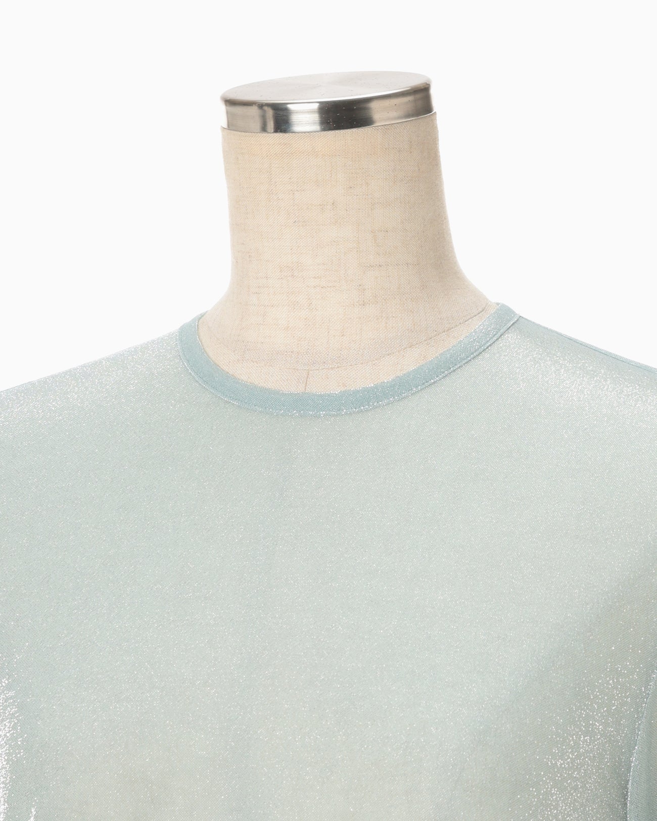 Lamé Jersey Classic Sheer Dress - mint green