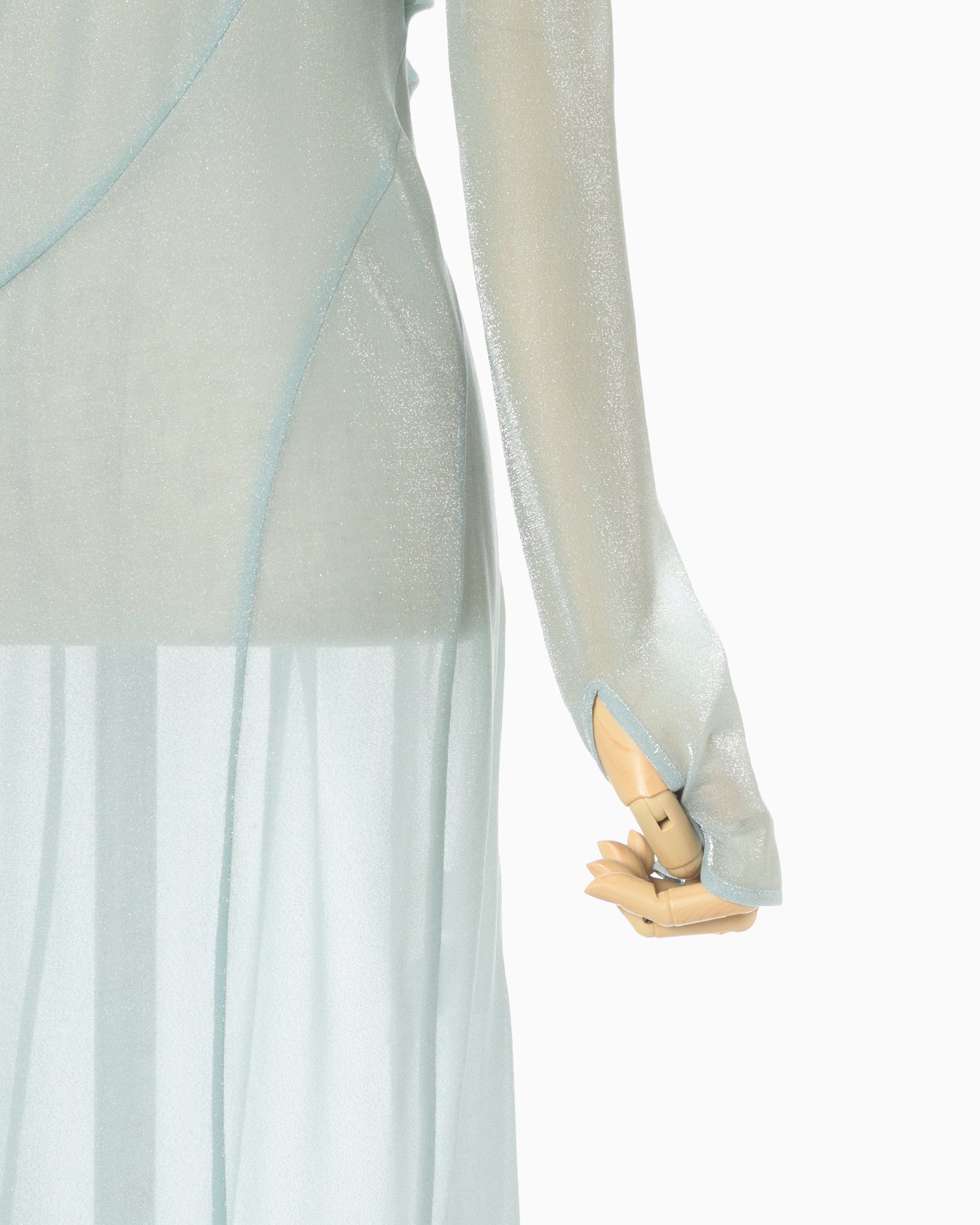 Lamé Jersey Classic Sheer Dress - mint green