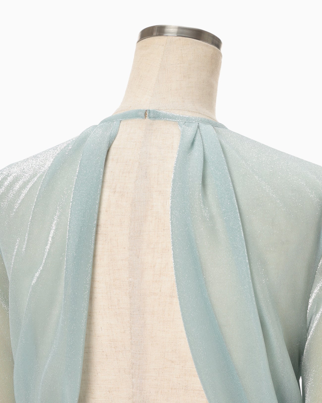 Lamé Jersey Classic Sheer Dress - mint green