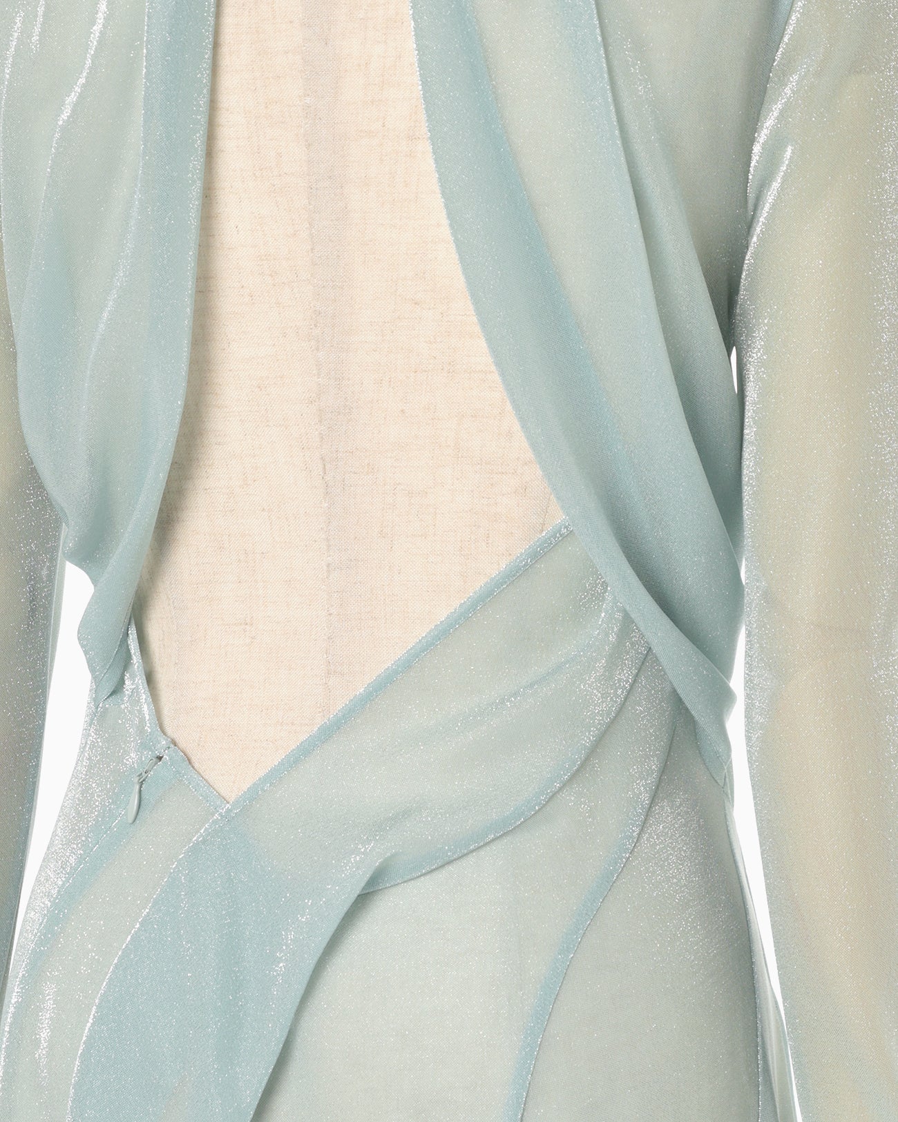 Lamé Jersey Classic Sheer Dress - mint green