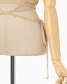 Lamé Jersey Cropped Sheer Top - beige