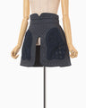 Cording Embroidery Quilted Wrapped Skirt - navy