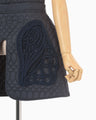 Cording Embroidery Quilted Wrapped Skirt - navy