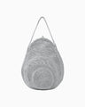 Cording Embroidery Round Shape Bag - silver