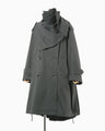 Oversized Organic Cotton Twill Trench Coat - grey