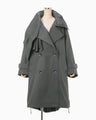 Oversized Organic Cotton Twill Trench Coat - grey